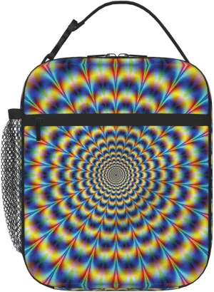 Spiral Optical Illusion Gif Portable Insulated Lunch Box For Men Women Lunch Bag Suitable For Outings