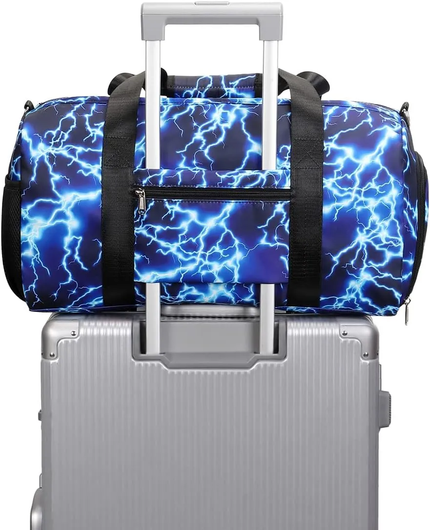 Sport Bag for Boy Duffle Gym Bag Overnight Travel Weekender Sleepover Bags With Shoe Compartments and Wet Pocket Carry On Bag