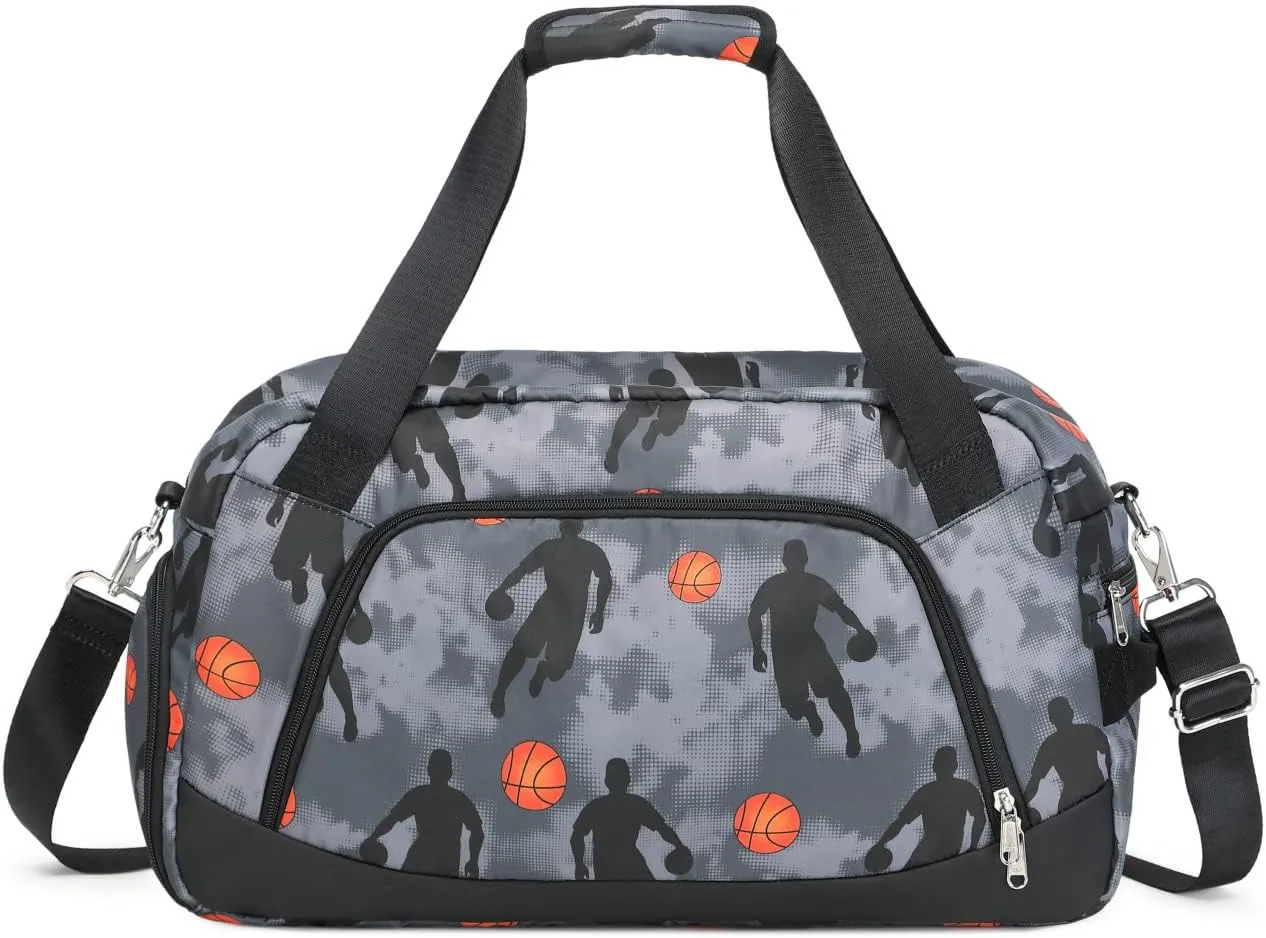 Sport Bag for Teen Boys Men Duffle Gym Bag Overnight Travel Weekender Sleepover Bag (02-Grey)