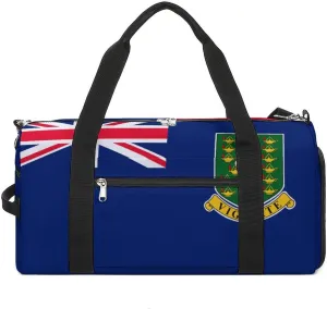Sports Duffel Bag with British Virgin Lslands Flag for Men Women Shoe Compartment Travel