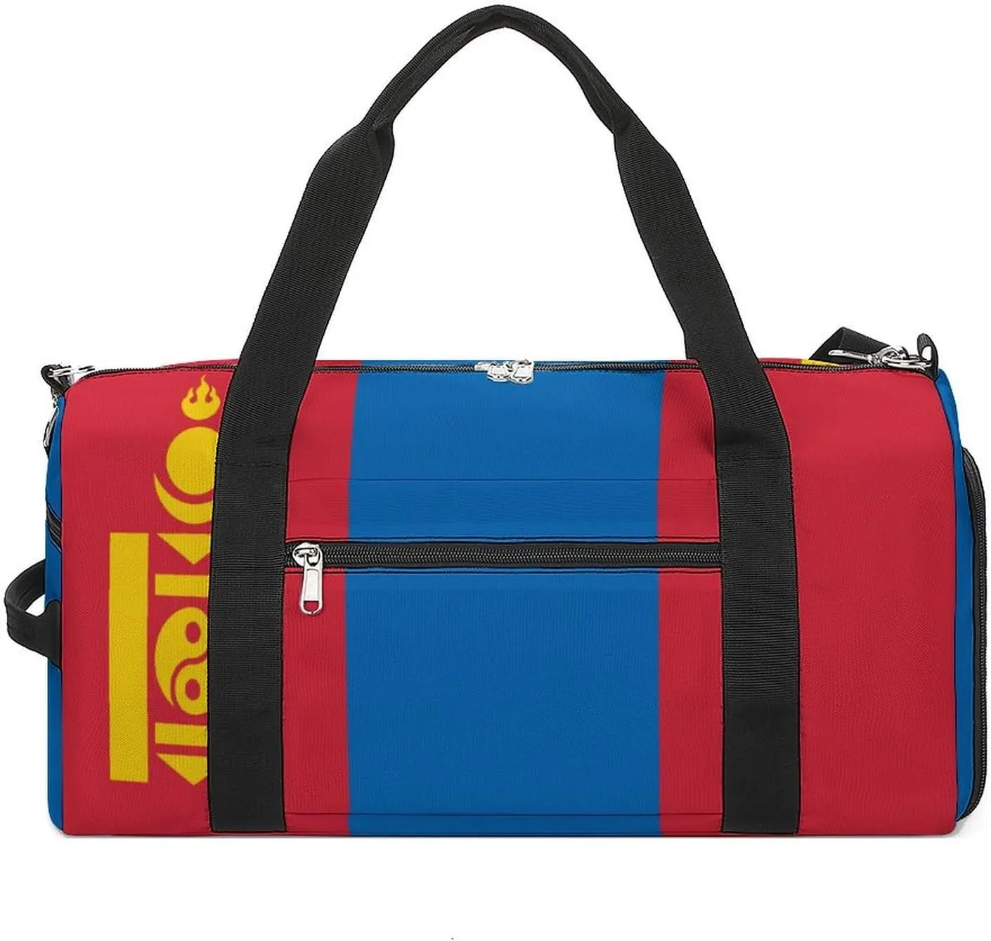 Sports Duffel Bag with Mongolia Flag for Men Women Shoe Compartment Travel