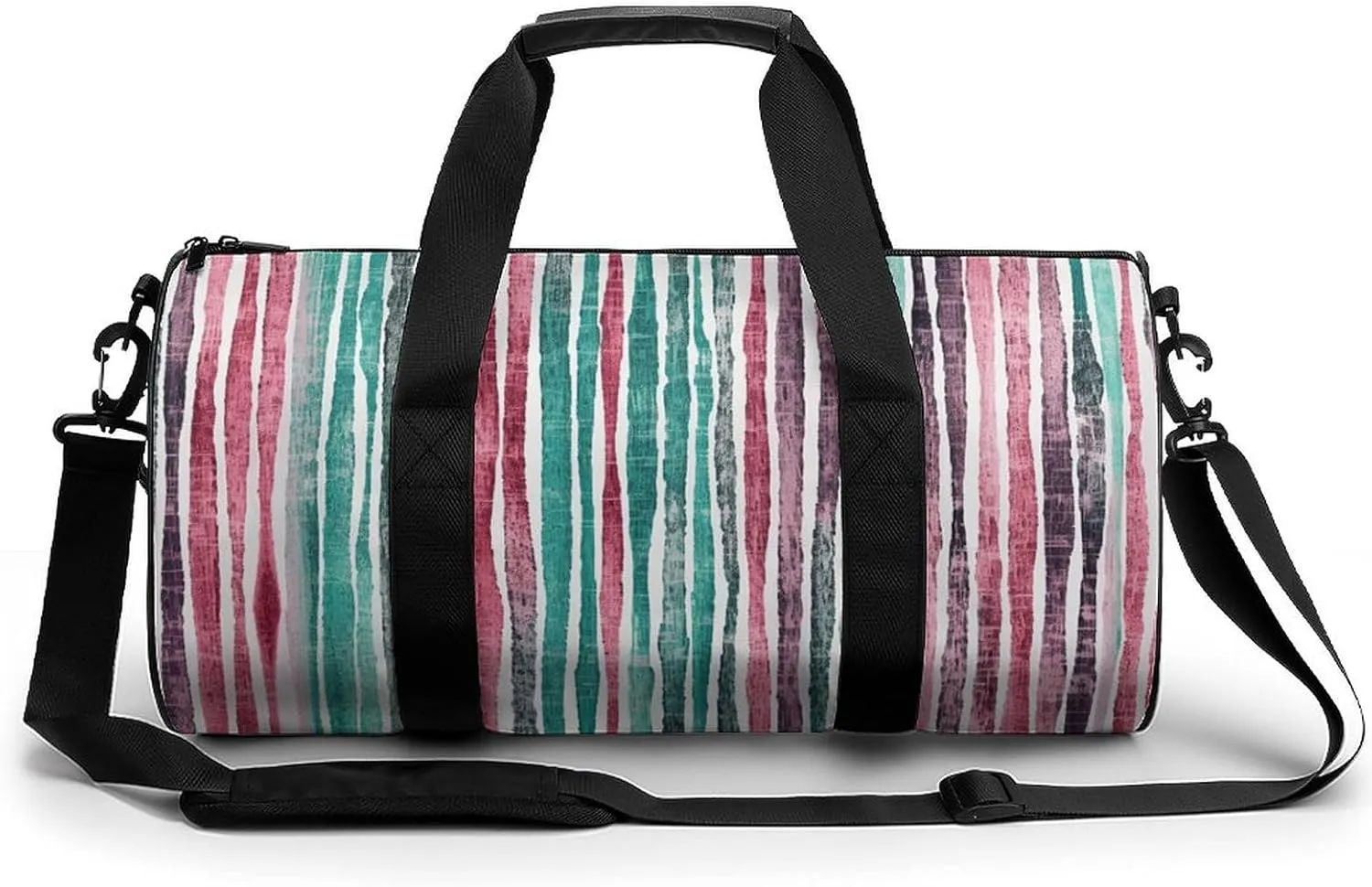 Sports Gym Bag for Women Men Travel Duffel Bag Hand Drawn Striped Weekender Bag Canvas Carry on Overnight Bag for Travel Swimming Fitness Workout Sports Duffle Bag