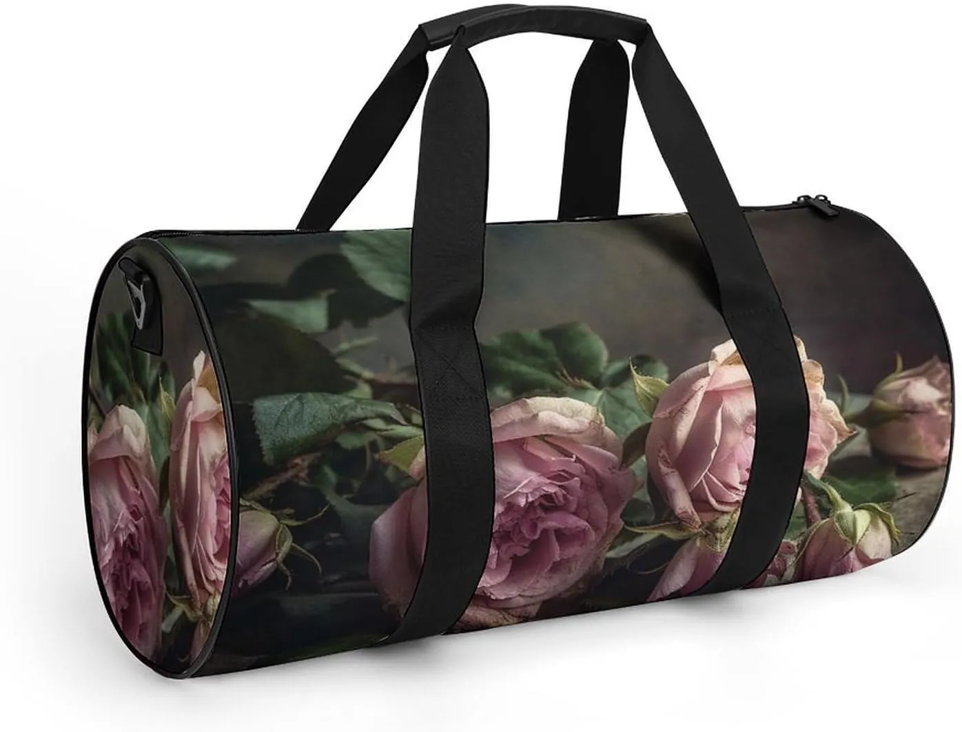 Sports Gym Bag for Women Men Travel Duffel Bag Tote Weekender Bag Flowers on Wooden Table Carry on Overnight Bag for Travel Swimming Fitness Workout Sports Duffle Bag