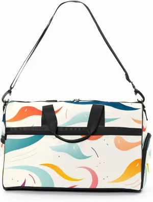 Sports Gym Bag for Women, Sport Duffle Workout Bags with Shoe Compartment, Small Womens Gym Bags, Cute Illustration Bird - 3