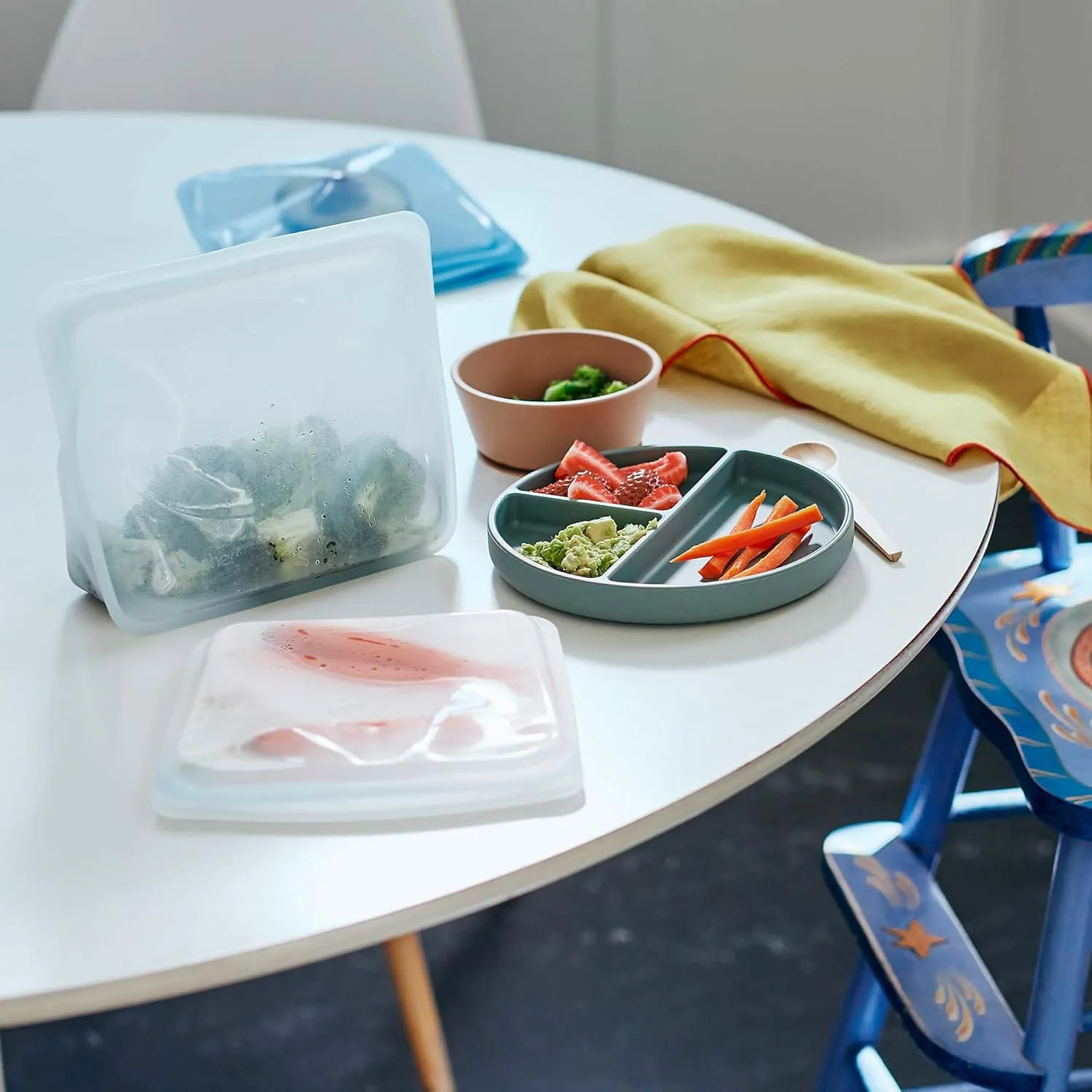 Stasher Premium Silicone Reusable Food Storage Bags, 4-Pack, Multi | Multi-Use Food Storage Bags, Lunch Bag, Travel Containers | BPA Free, Leak-free, Dishwasher-Safe, Eco-friendly