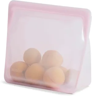Stasher Premium Silicone Reusable Food Storage Stand-Up Mega Bag, Pink, Microwave, Sous Vide, Dishwasher, Oven and Freezer Safe, BPA Free, Leak-free, Eco-friendly, 104 Oz