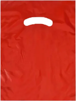 Stephanie Imports Made In USA Pack of 125 Red Glossy Plastic Merchandise Bags (9" X 12") With Die Cut Handles