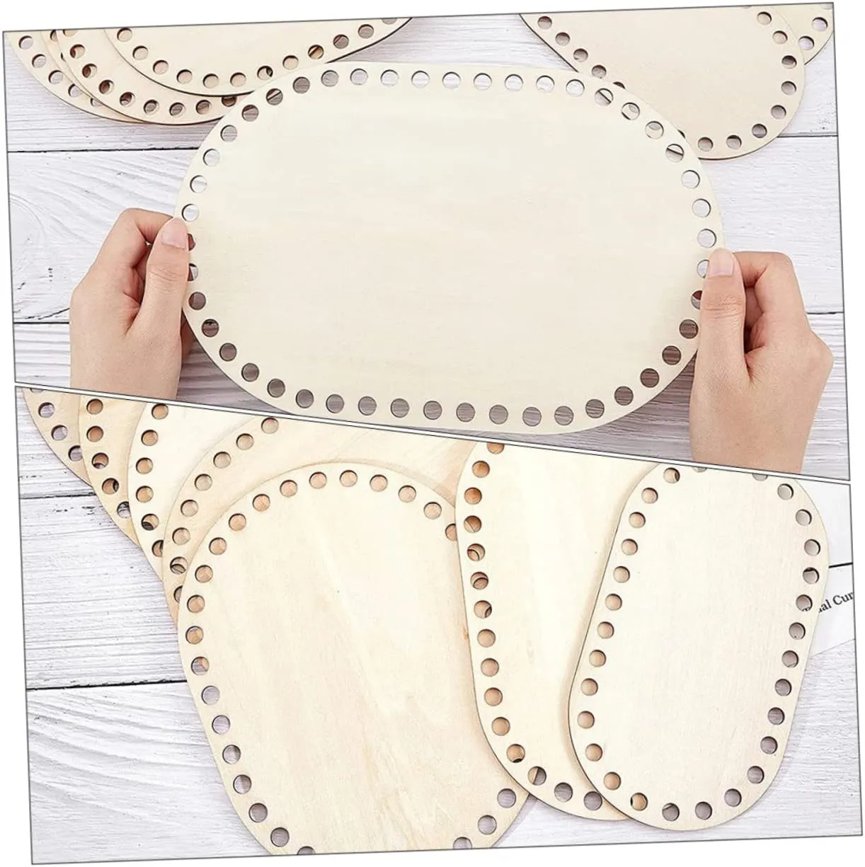 STOBOK 3sets Handicraft Wooden Base Crochet for Home Decor DIY Tote Bag Bottom Board 2pcs*3