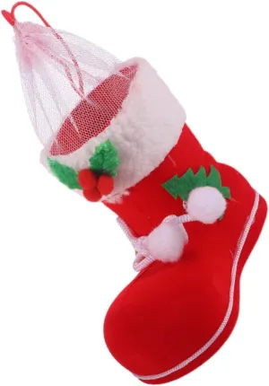 Stocking Candy Boots Christmas Stocking Decorative Pouch Non-Fading Boys and Girls