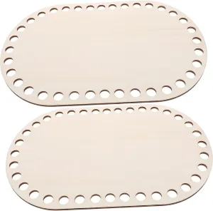 Strong Wooden Basket Bases 2pcs Crochet Bottoms for DIY Bag and Basket Making