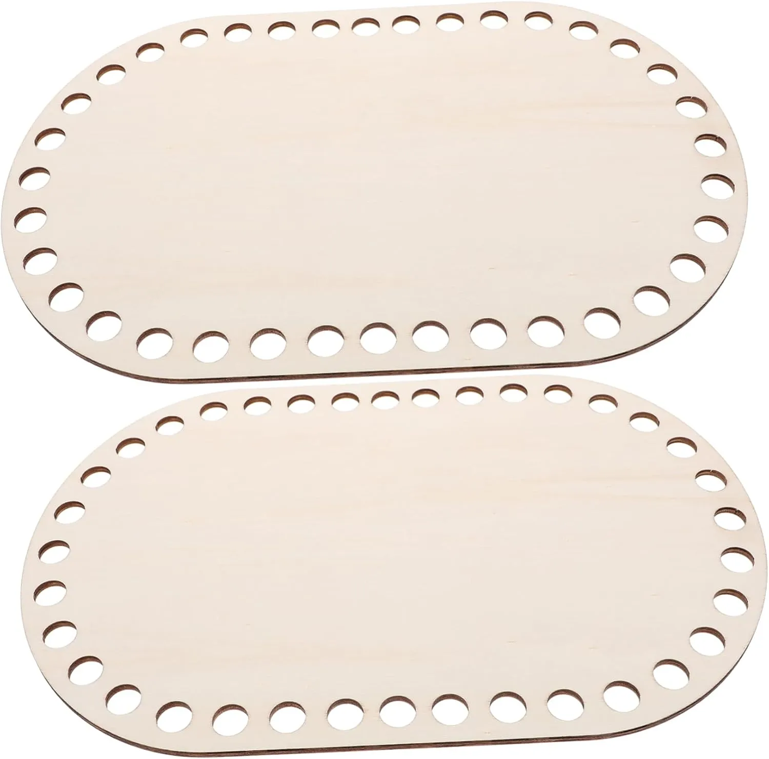 Strong Wooden Basket Bases 2pcs Crochet Bottoms for DIY Bag and Basket Making