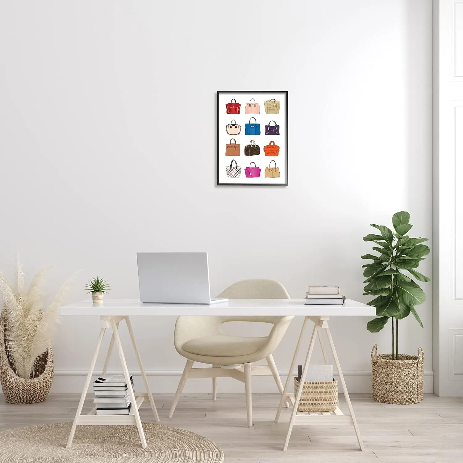 Stupell Industries Glam Designer Bags Fashion Forward Purse Chart, Designed by Martina Pavlova Black Framed Wall Art, 16 x 20, Multi-Color