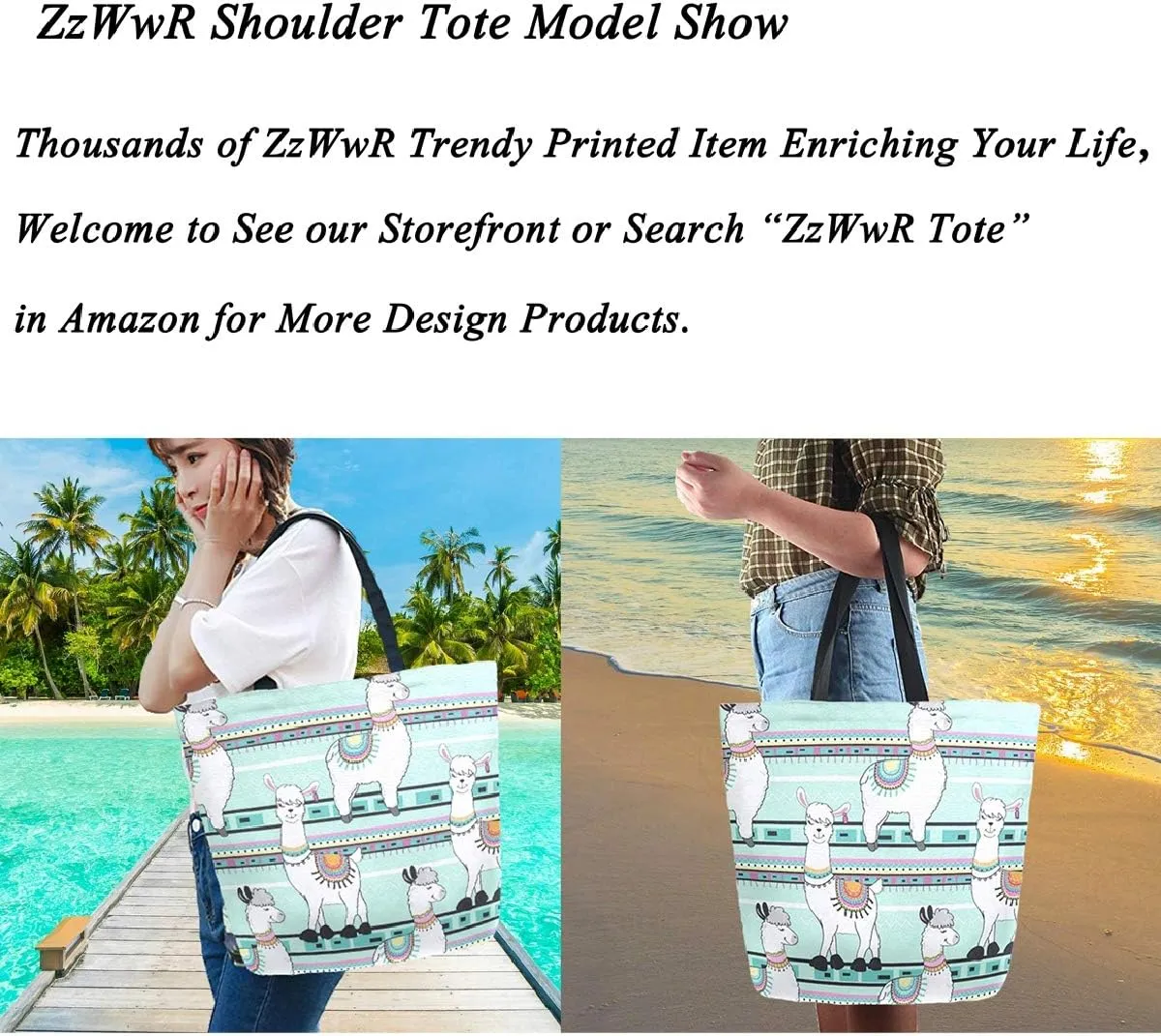 Stylish Funny Pattern Extra Large Shoulder Tote Bag for Beach Travel Weekender Gym Grocery Shopping