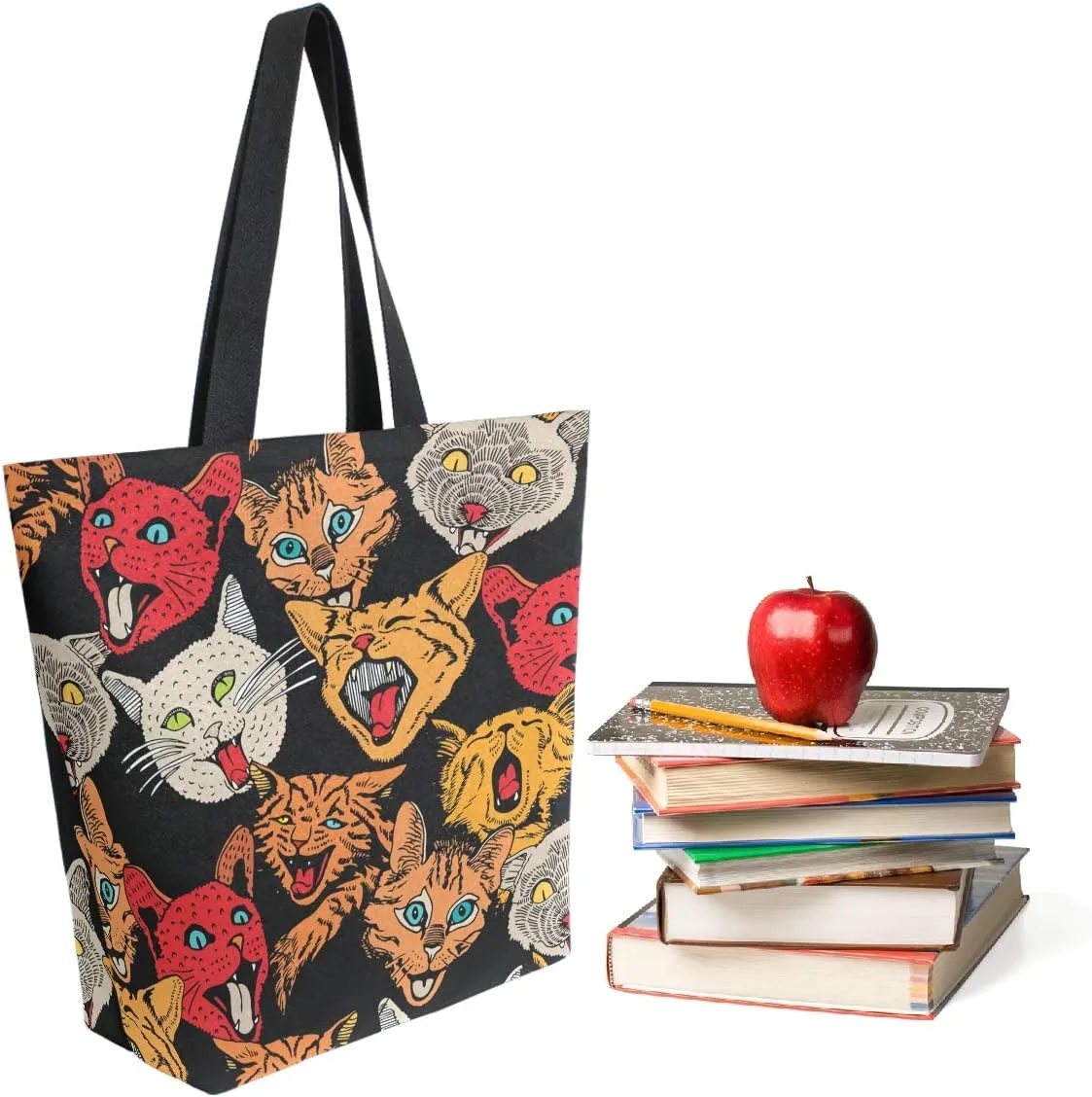 Stylish Funny Pattern Extra Large Shoulder Tote Bag for Beach Travel Weekender Gym Grocery Shopping
