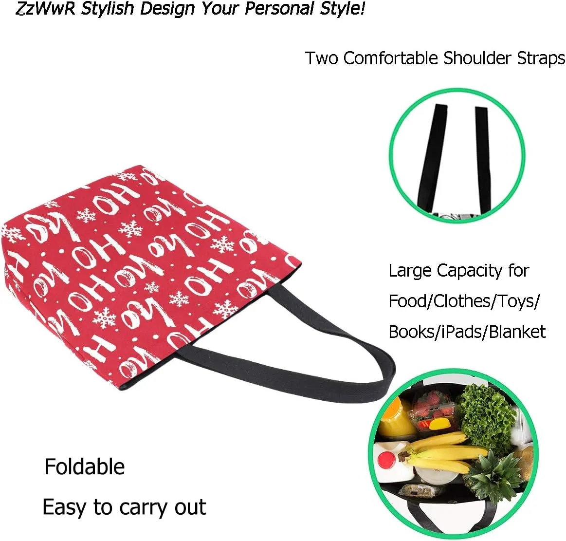 Stylish Print Extra Large Shoulder Tote Bag for Beach Travel Weekender Gym Grocery Shopping…