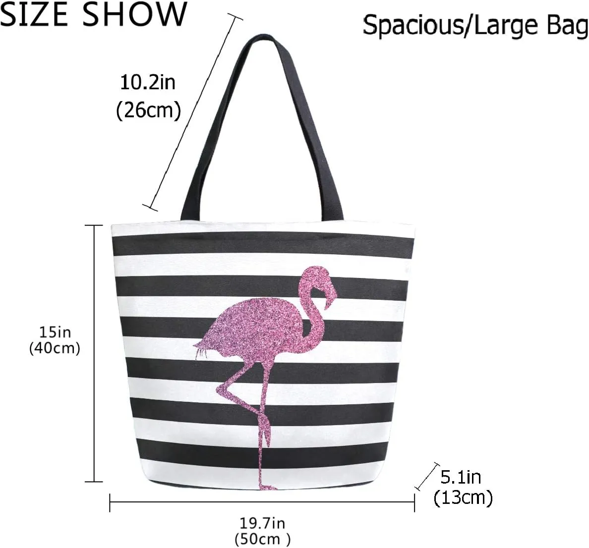 Stylish Print Extra Large Shoulder Tote Bag for Beach Travel Weekender Gym Grocery Shopping