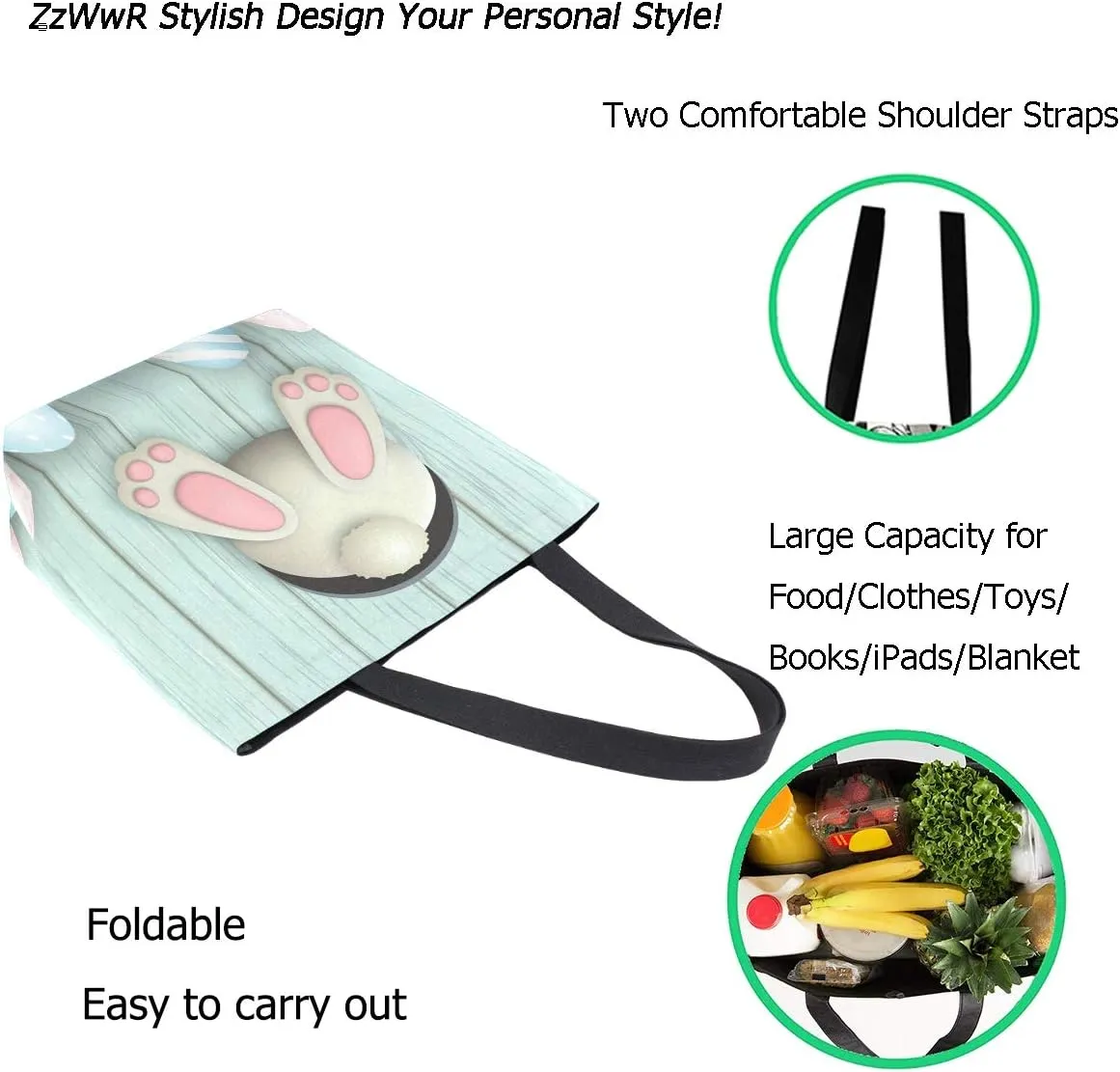 Stylish Print Extra Large Shoulder Tote Bag for Beach Travel Weekender Gym Grocery Shopping…