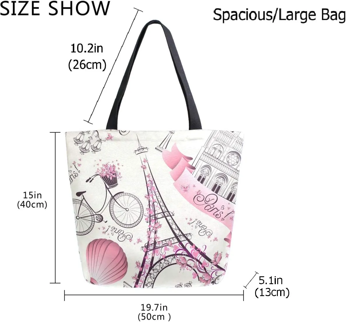 Stylish Print Extra Large Shoulder Tote Bag for Beach Travel Weekender Gym Grocery Shopping…