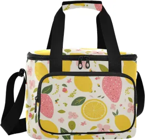 Summer Fruits Retro Yellow Large Capacity Mens Lunch Bag Crossbody Cooler Bag for Woman