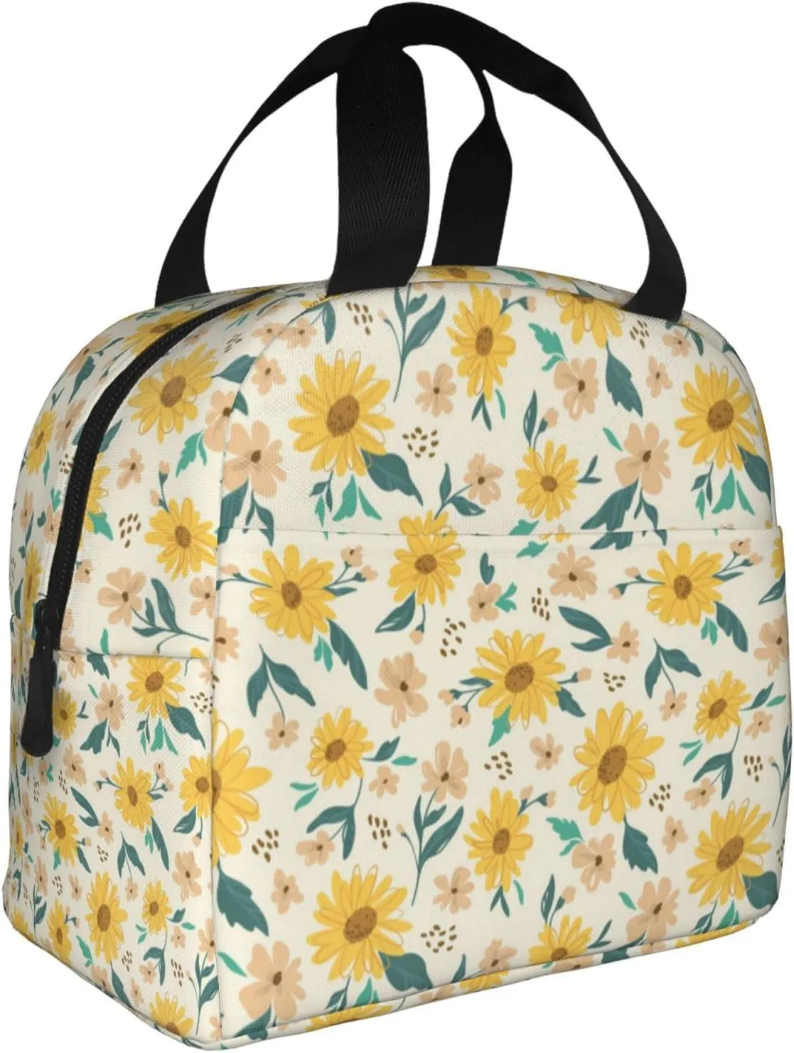 Sunflower Insulated Lunch Bag for Women with Containers Freezable Cooler Thermal Waterproof Lunch Box