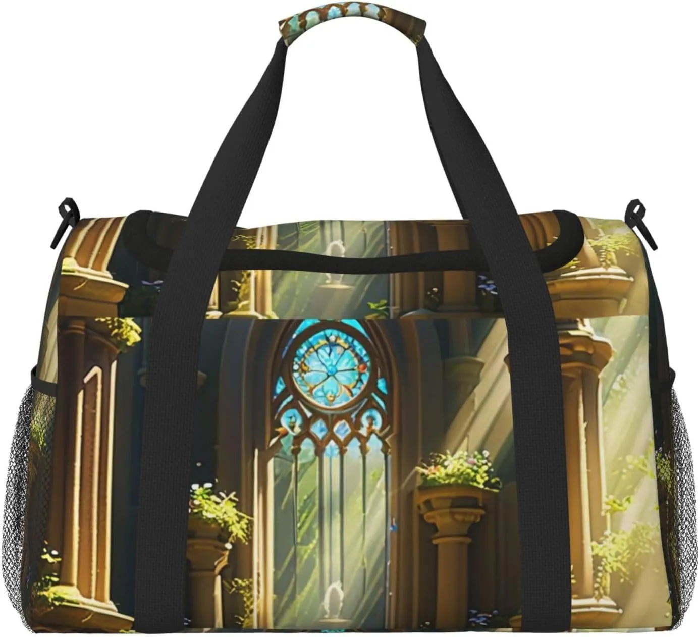 Sunlit Sanctuary Print Travel Duffel Bag for Men & Women, Foldable Travel Bags and Spacious Weekender Tote Bag for Storage Toiletry Luggage Personal Item