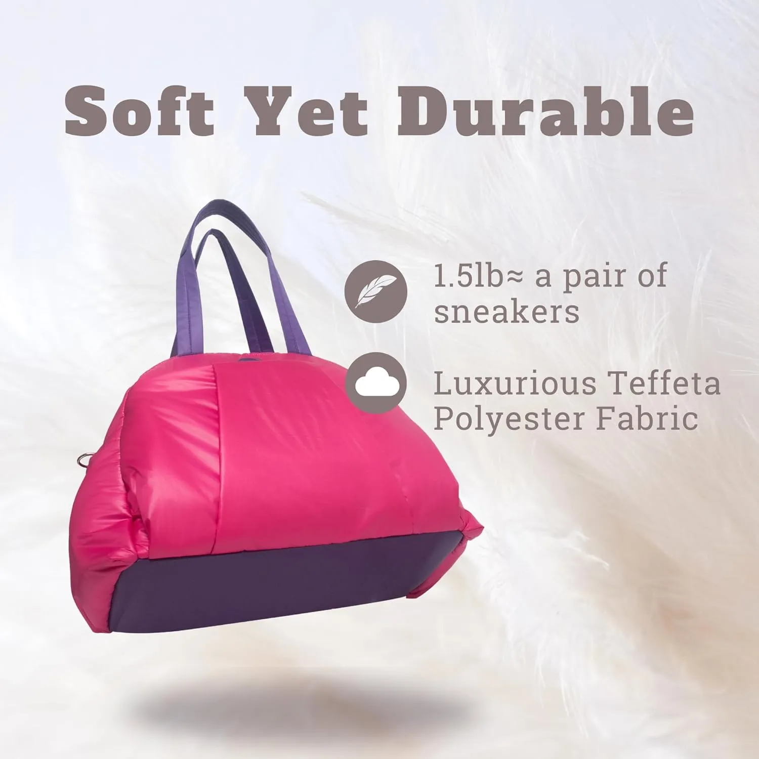 SUNNY BIRD Gym Duffel Bag for Women, Weekender Overnight Bag for Travel (Peony)