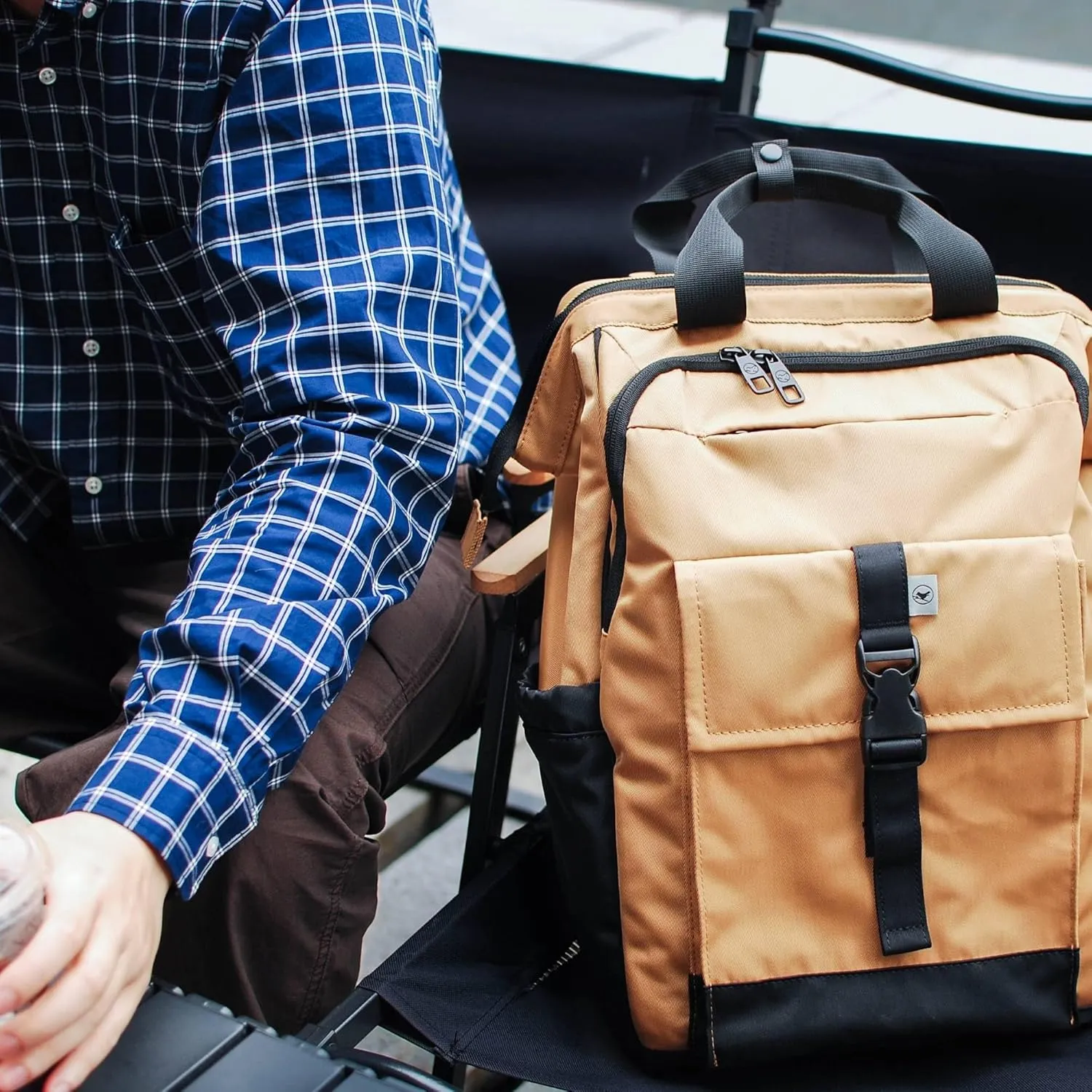 SUNNY BIRD Laptop Backpack, 15.6 Inch Laptop Work Bag, Wide Open Casual Daypack for Women, Men and Adult (Brown)