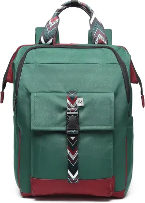 SUNNY BIRD Laptop Backpack, 15.6 Inch Laptop Work Bag, Wide Open Casual Daypack for Women, Men and Adult (Greenboho)
