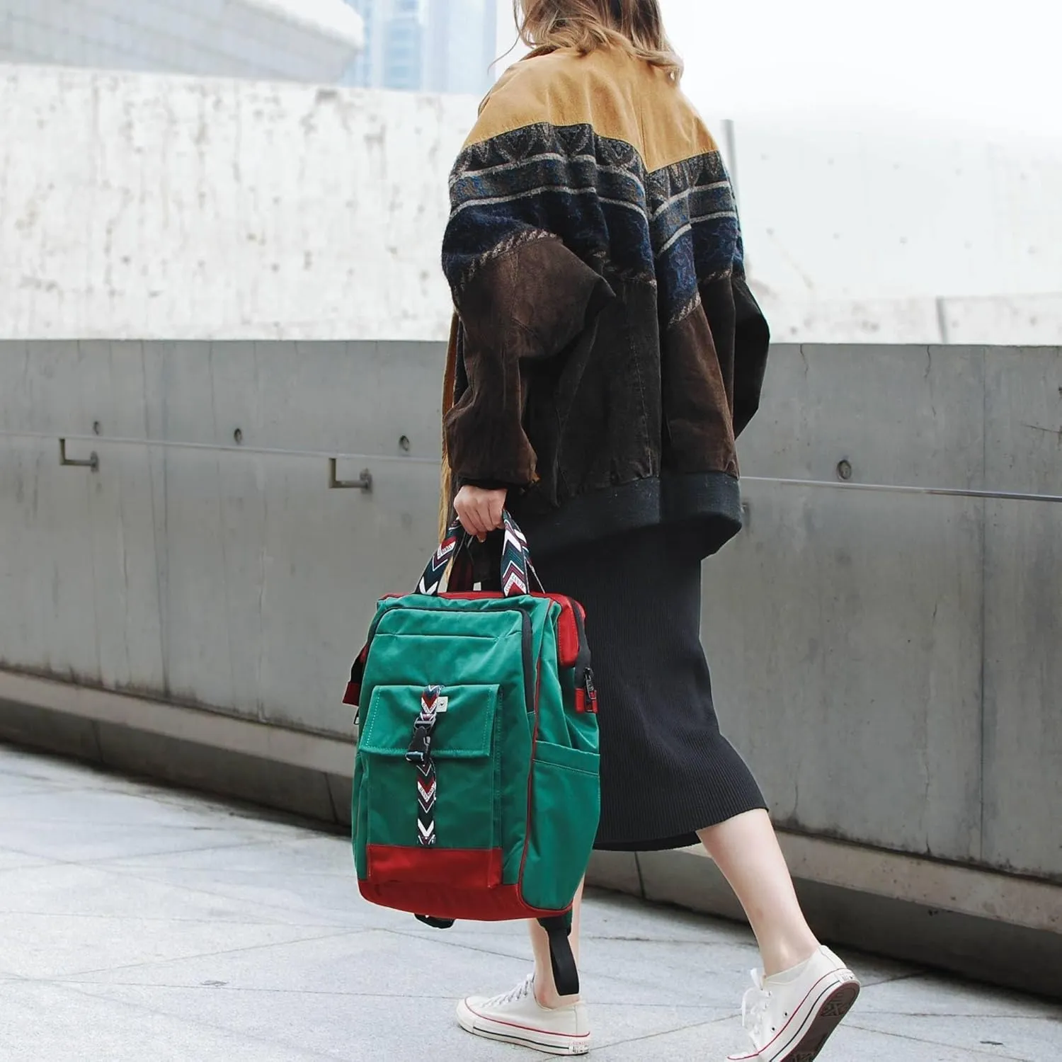 SUNNY BIRD Laptop Backpack, 15.6 Inch Laptop Work Bag, Wide Open Casual Daypack for Women, Men and Adult (Greenboho)