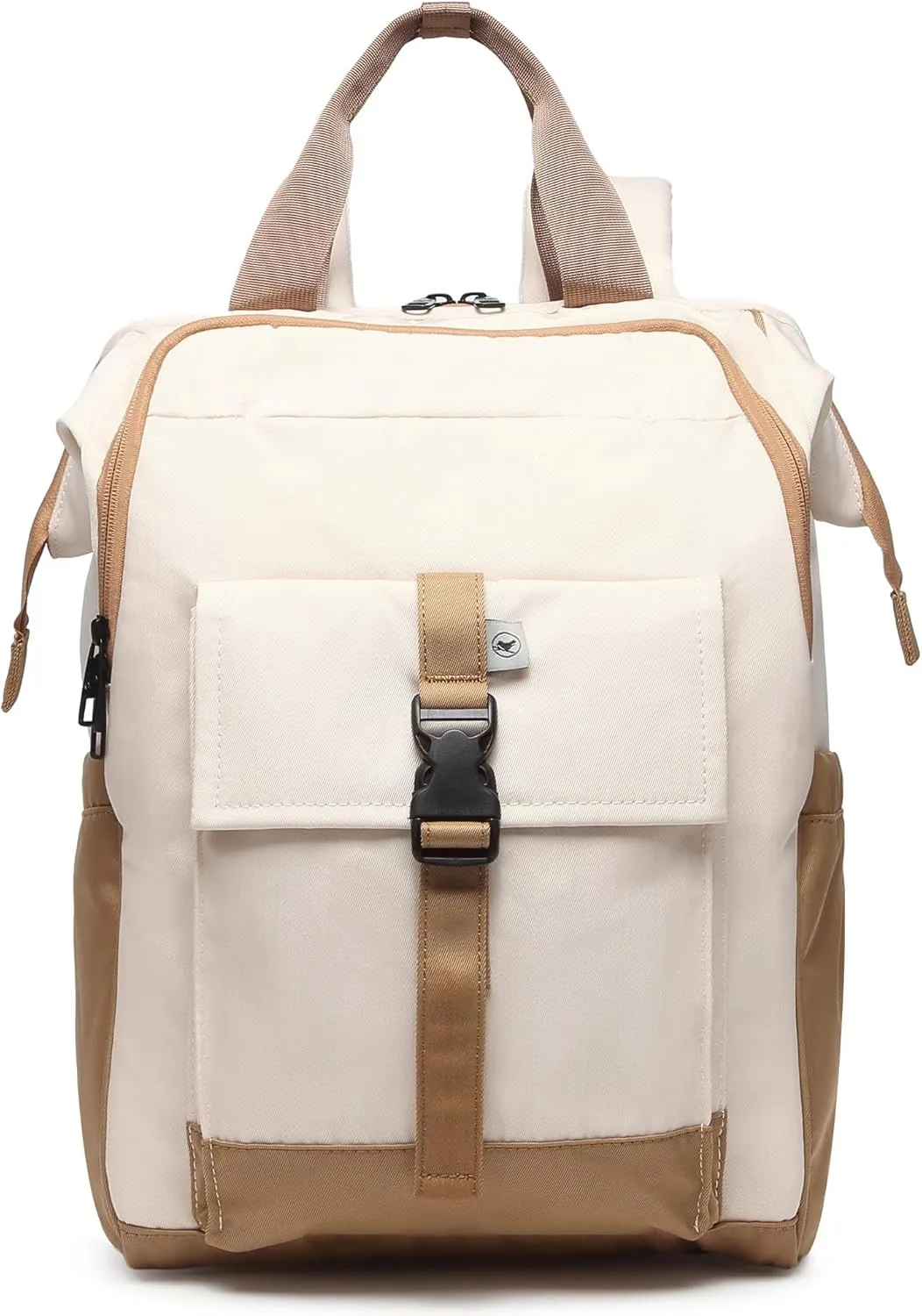 SUNNY BIRD Laptop Backpack, 15.6 Inch Laptop Work Bag, Wide Open Casual Daypack for Women, Men and Adult (White)