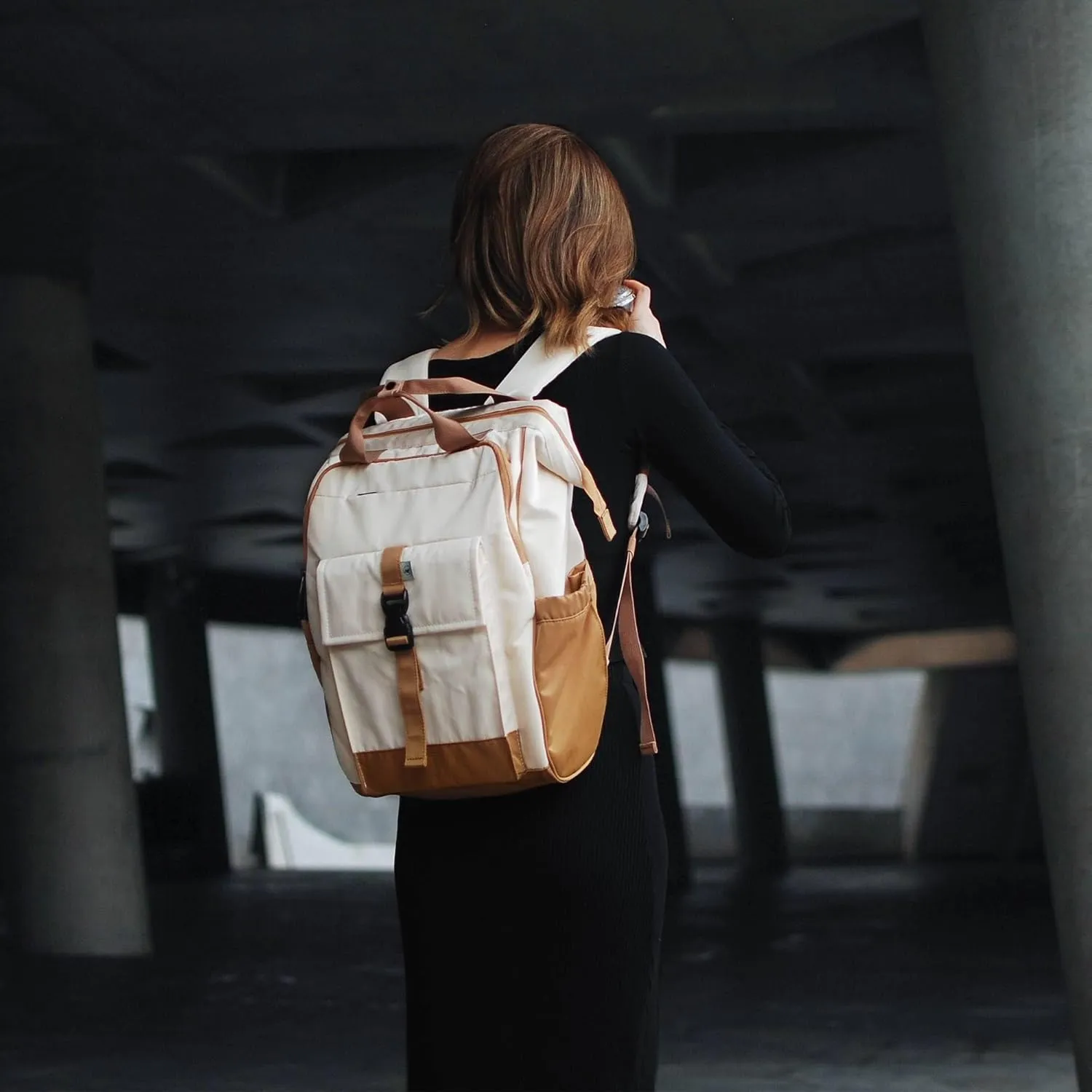 SUNNY BIRD Laptop Backpack, 15.6 Inch Laptop Work Bag, Wide Open Casual Daypack for Women, Men and Adult (White)