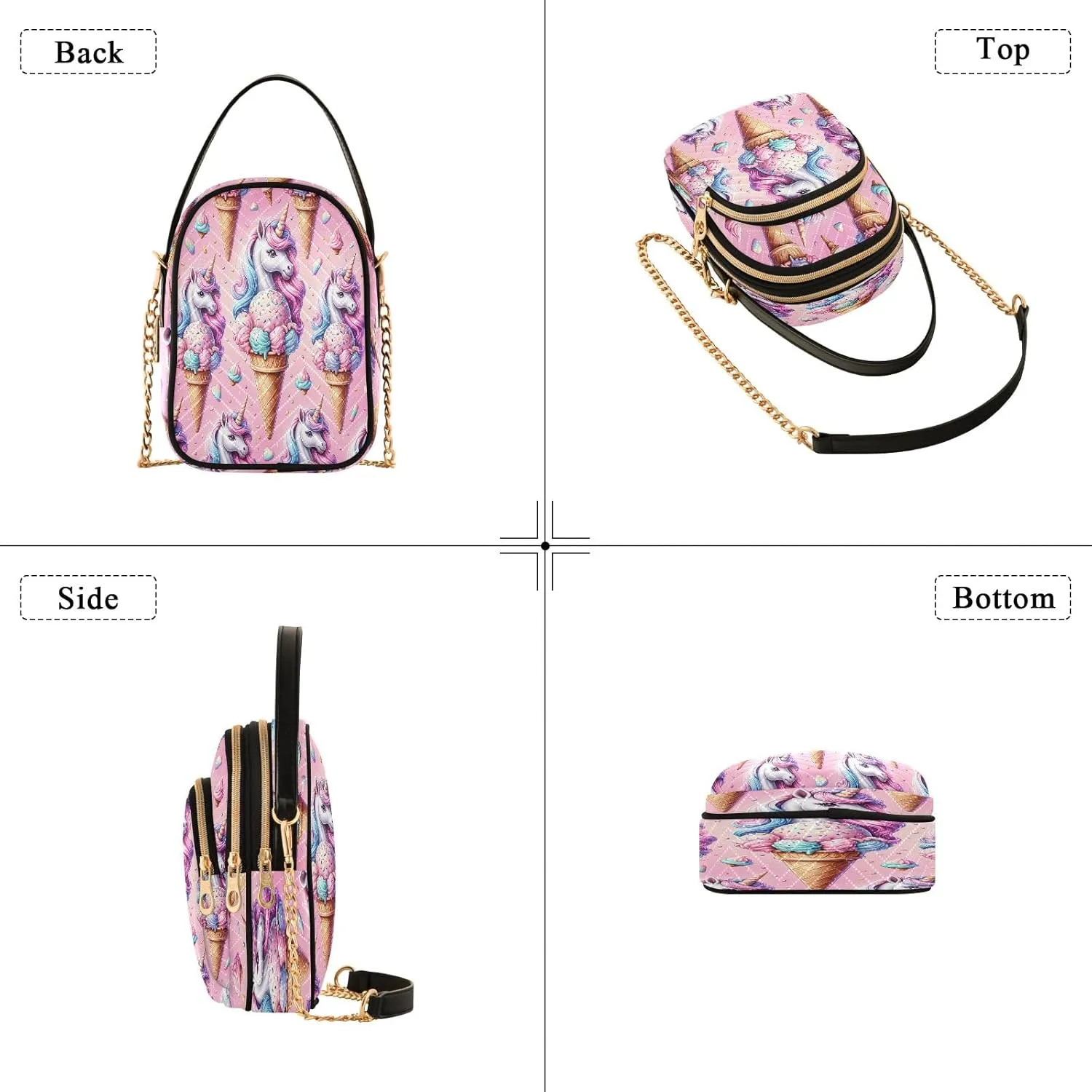 Sunset Dolphins Jumping in Water Cross Body Bag for Woman Travel Triple Zip Small Shoulder Purse, Small Sling Bag