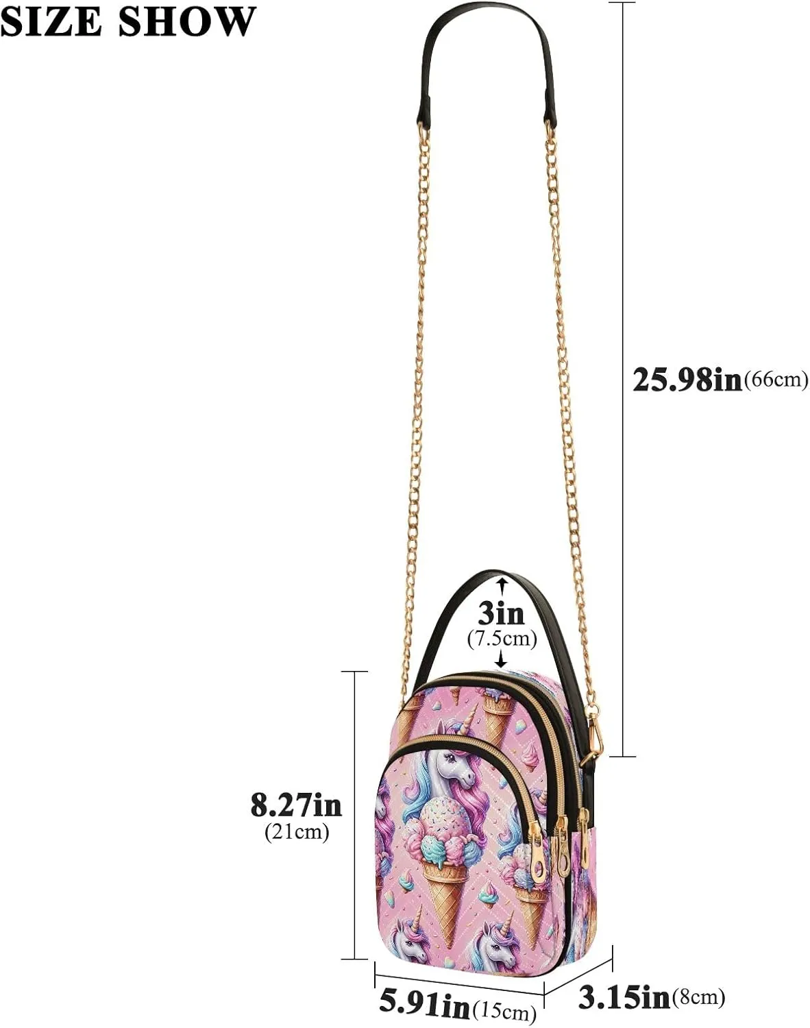 Sunset Dolphins Jumping in Water Cross Body Bag for Woman Travel Triple Zip Small Shoulder Purse, Small Sling Bag