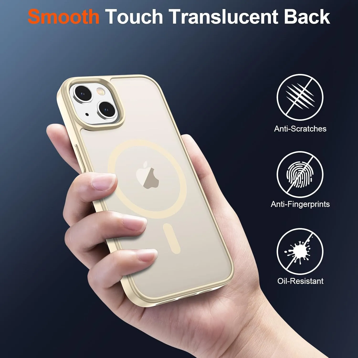 SUPFINE Magnetic for iPhone 14 Case & iPhone 13 Case (Compatible with MagSafe) (Military Grade Drop Protection) Slim Translucent Matte Shockproof Phone Cover,Antique White