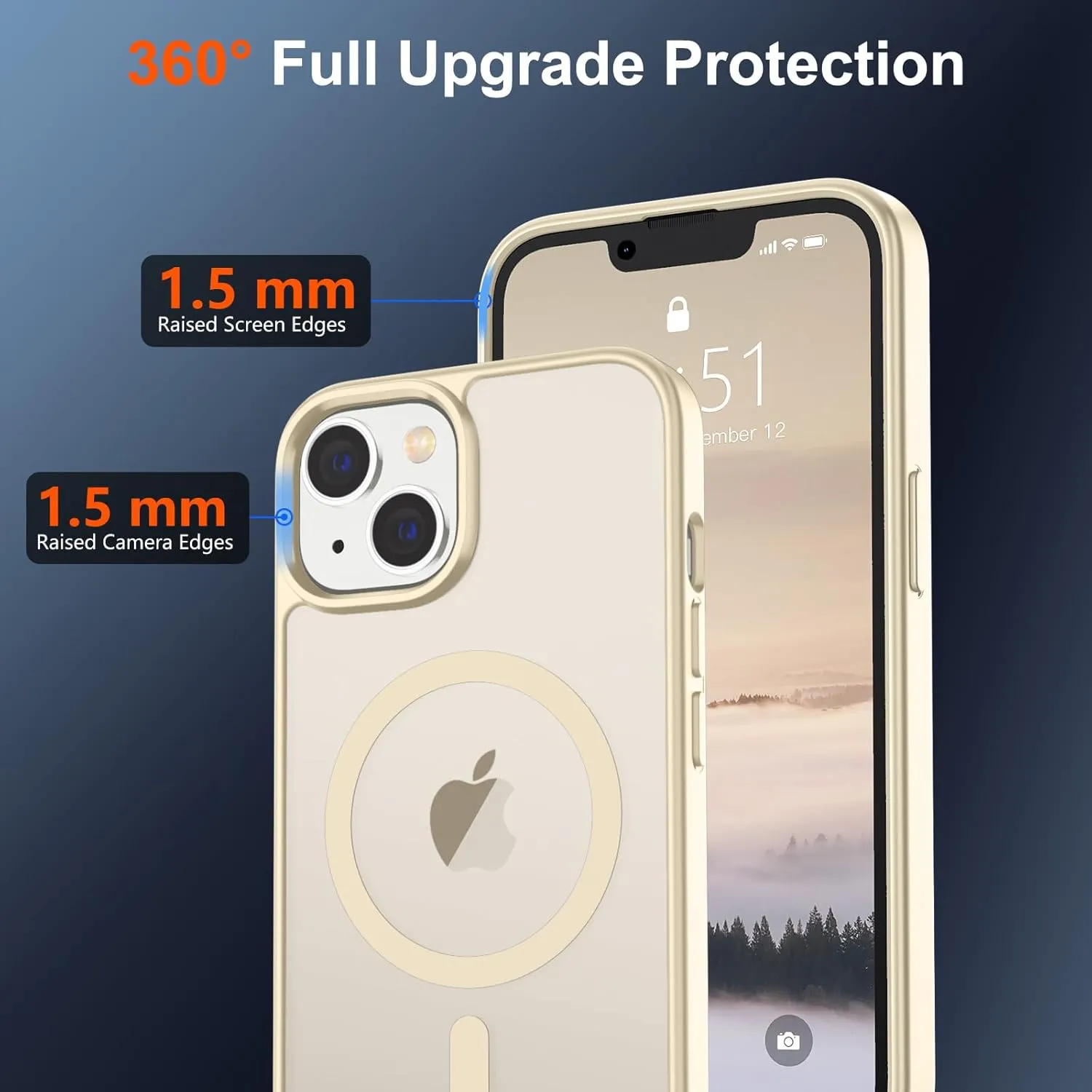 SUPFINE Magnetic for iPhone 14 Case & iPhone 13 Case (Compatible with MagSafe) (Military Grade Drop Protection) Slim Translucent Matte Shockproof Phone Cover,Antique White