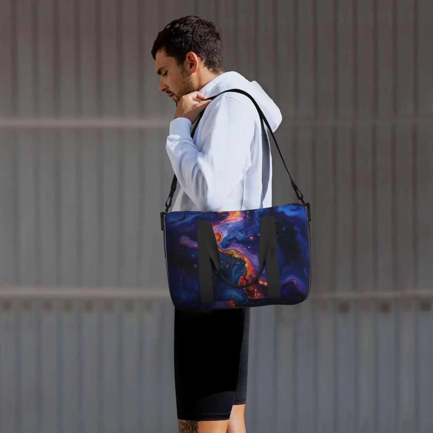 surface abstract liquid print Travel Duffel Bag, Sports Tote Gym Bag, Swim Pool Bag Large Shoulder Tote Bag for Beach Weekender
