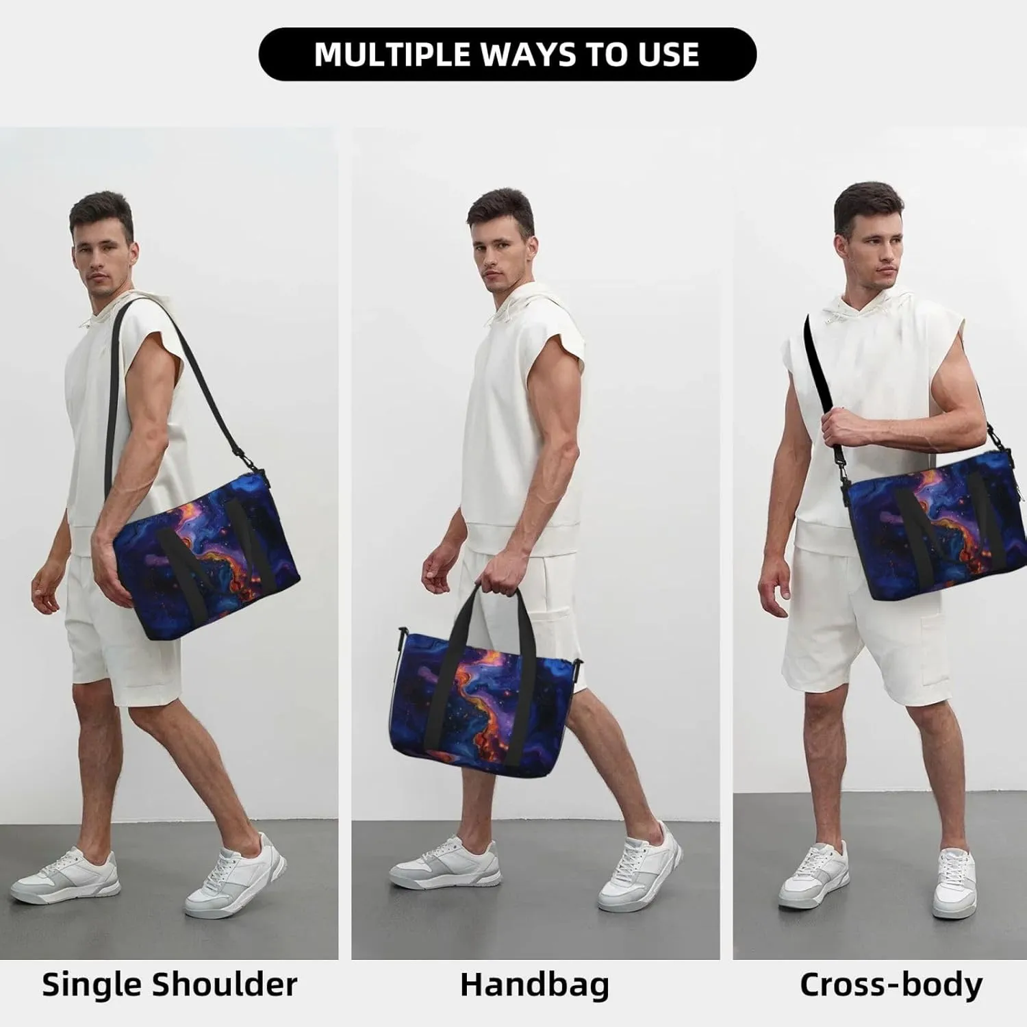 surface abstract liquid print Travel Duffel Bag, Sports Tote Gym Bag, Swim Pool Bag Large Shoulder Tote Bag for Beach Weekender