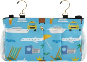 susiyo Tropical Travel Sea Journey Bedside Caddy Bedside Hanging Bedside Caddy Storage Bag for College Dorm Bunk Beds
