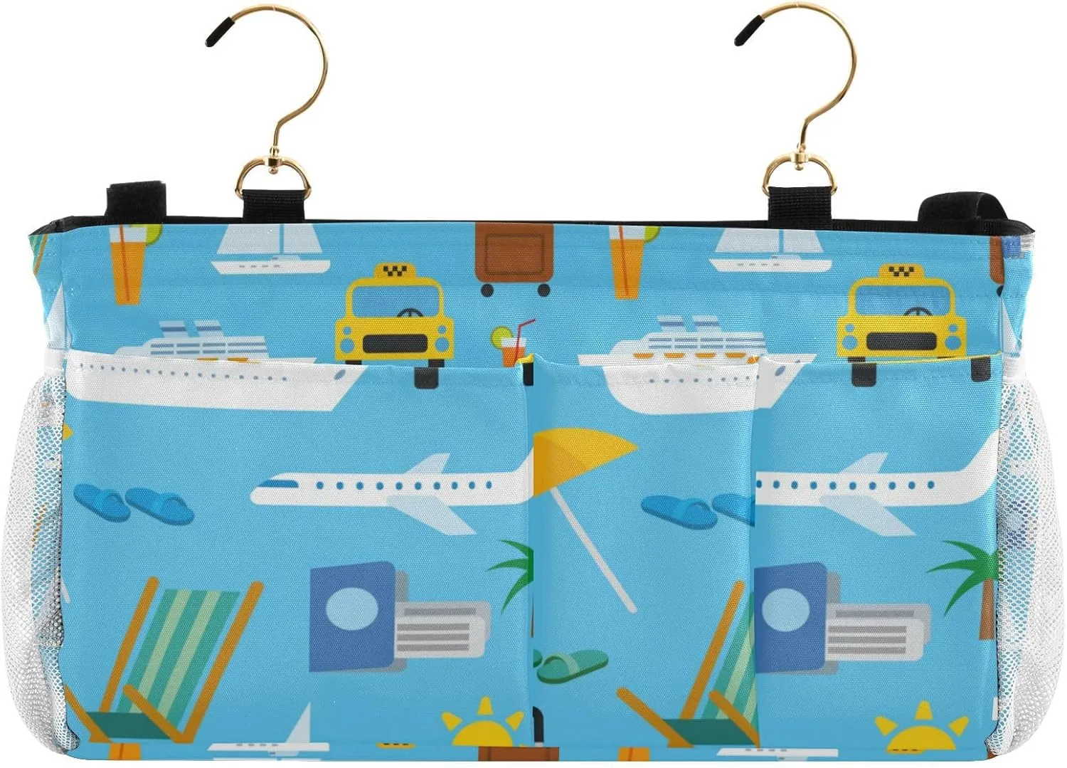 susiyo Tropical Travel Sea Journey Bedside Caddy Bedside Hanging Bedside Caddy Storage Bag for College Dorm Bunk Beds