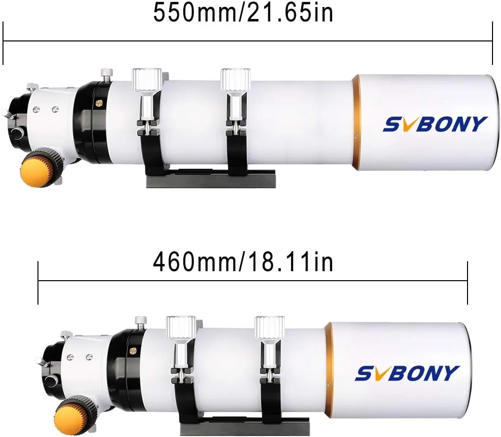 SVBONY SV503 Telescope Tube, 80mm F7 Telescope OTA with Focal Length 560mm & ED Lens for Adults & Beginners High Powered, Compact and Portable Tube for Exceptional Viewing and Astrophotography