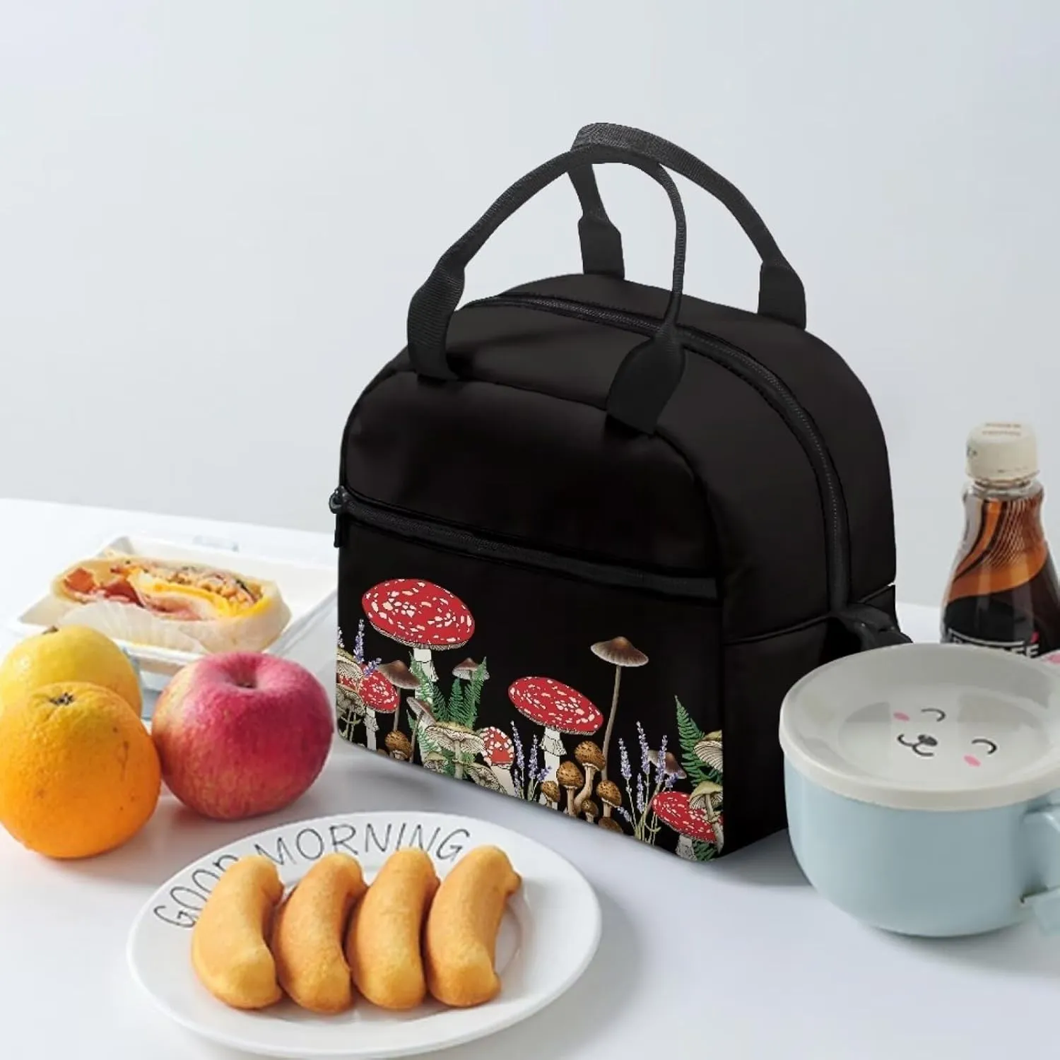 SYtrade Mushrooms Fungi Nature Lunch Bag Insulated Lunch Box Cooler Tote Bag For Kids Teens