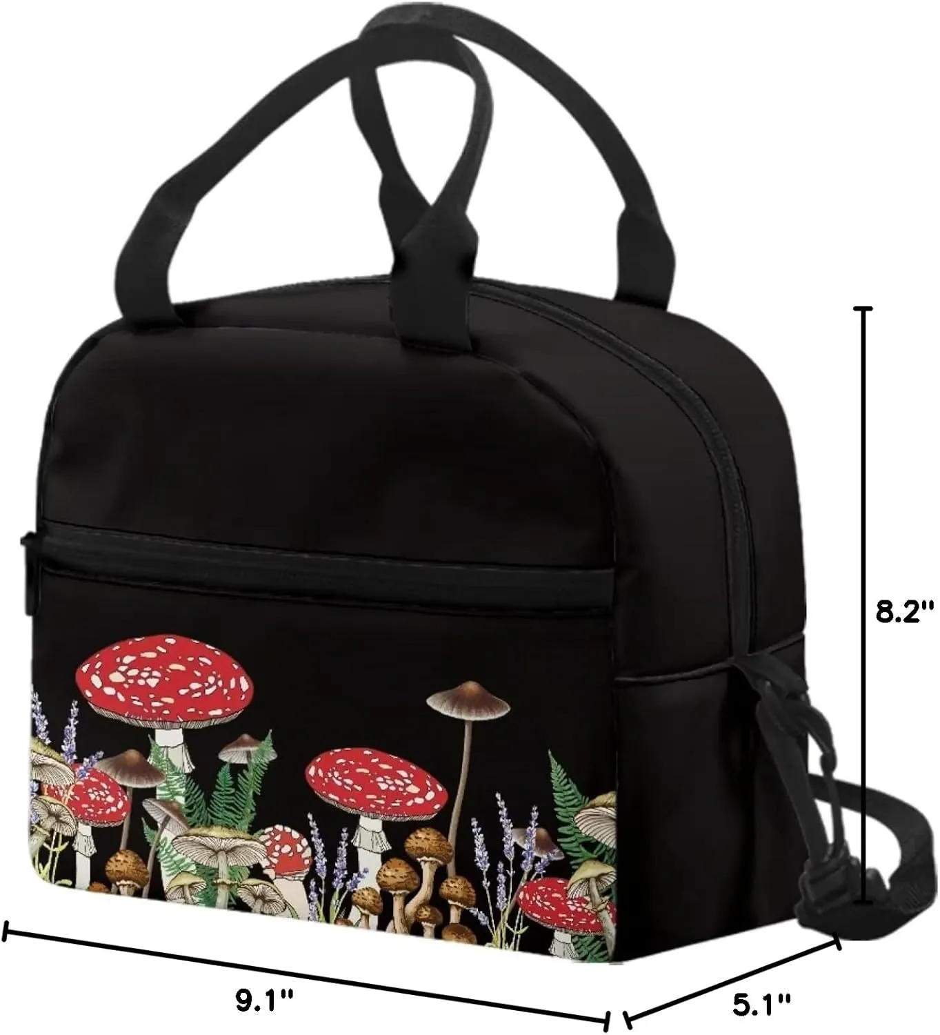 SYtrade Mushrooms Fungi Nature Lunch Bag Insulated Lunch Box Cooler Tote Bag For Kids Teens