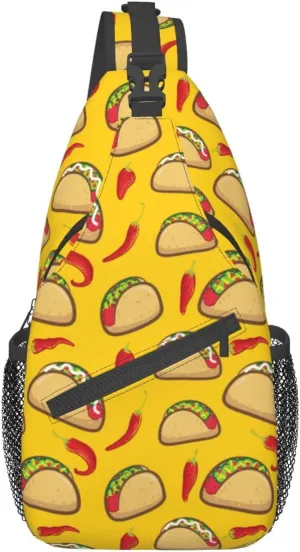 Taco Sling Backpack Chest Bag Crossbody Shoulder Bag Gym Cycling Travel Hiking Daypack For Men Women