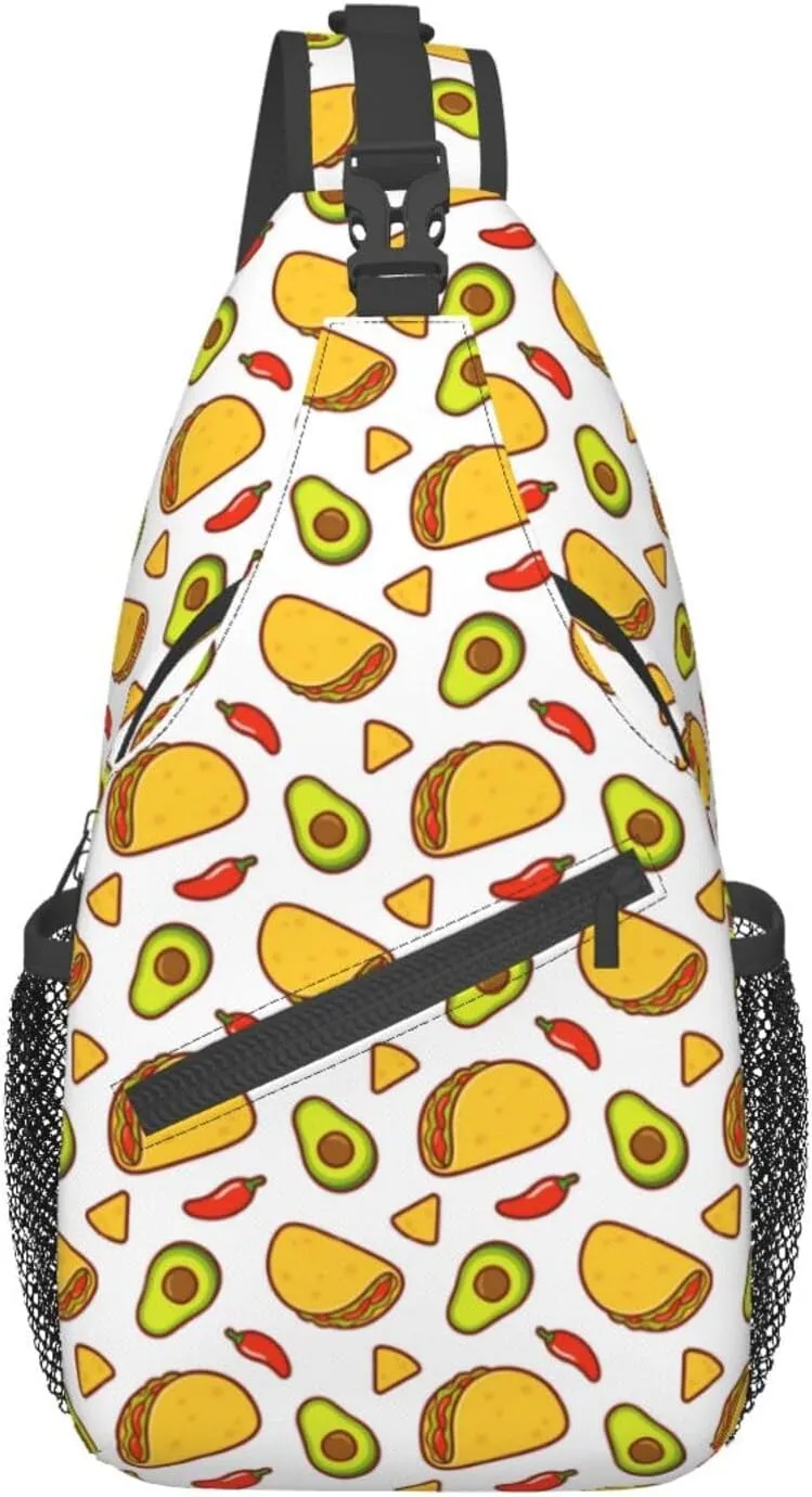 Taco Sling Backpack Chest Bag Crossbody Shoulder Bag Gym Cycling Travel Hiking Daypack For Men Women