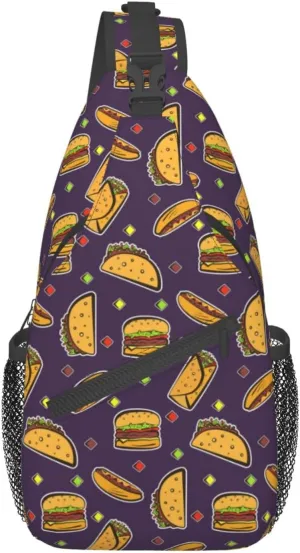 Taco Sling Backpack Chest Bag Crossbody Shoulder Bag Gym Cycling Travel Hiking Daypack For Men Women