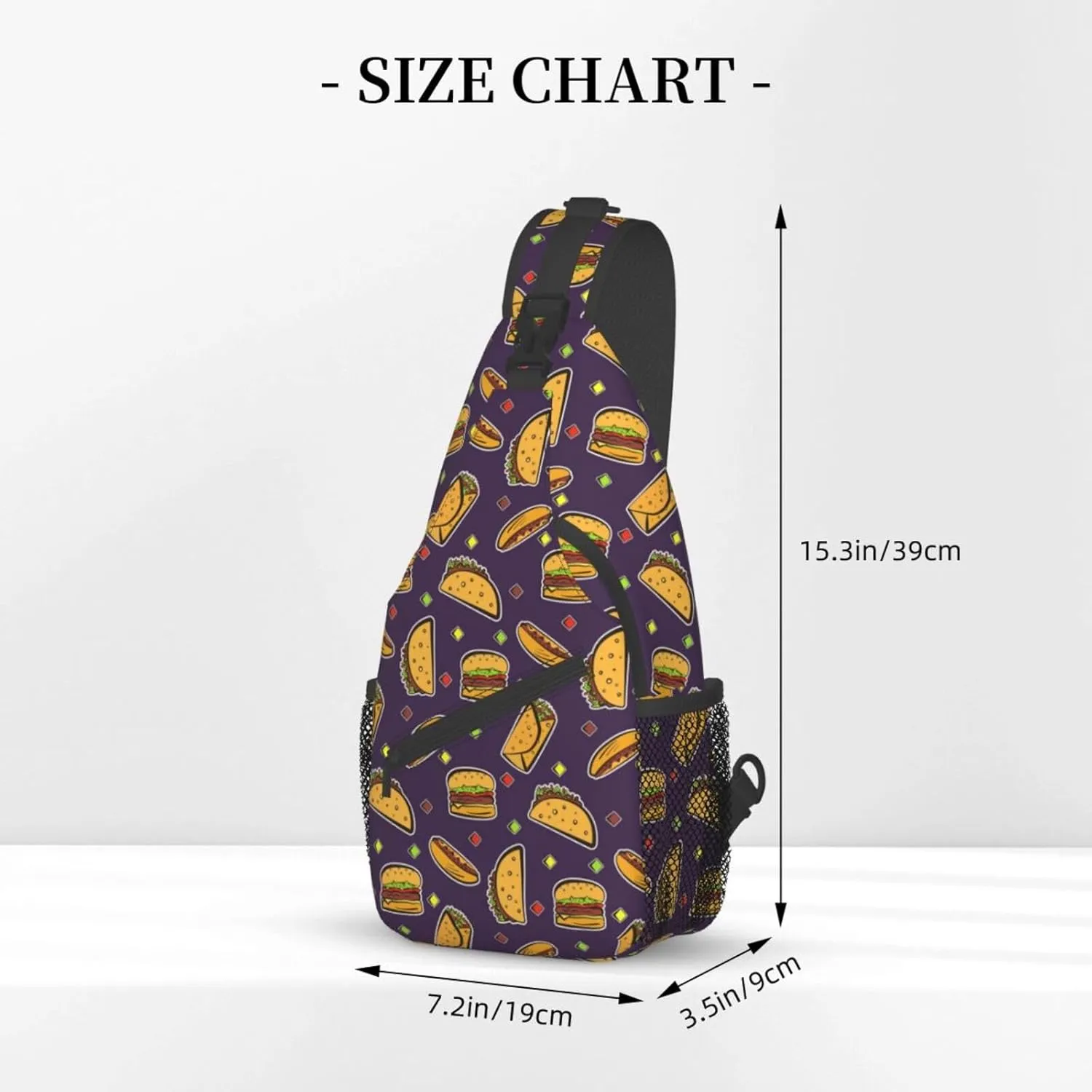 Taco Sling Backpack Chest Bag Crossbody Shoulder Bag Gym Cycling Travel Hiking Daypack For Men Women