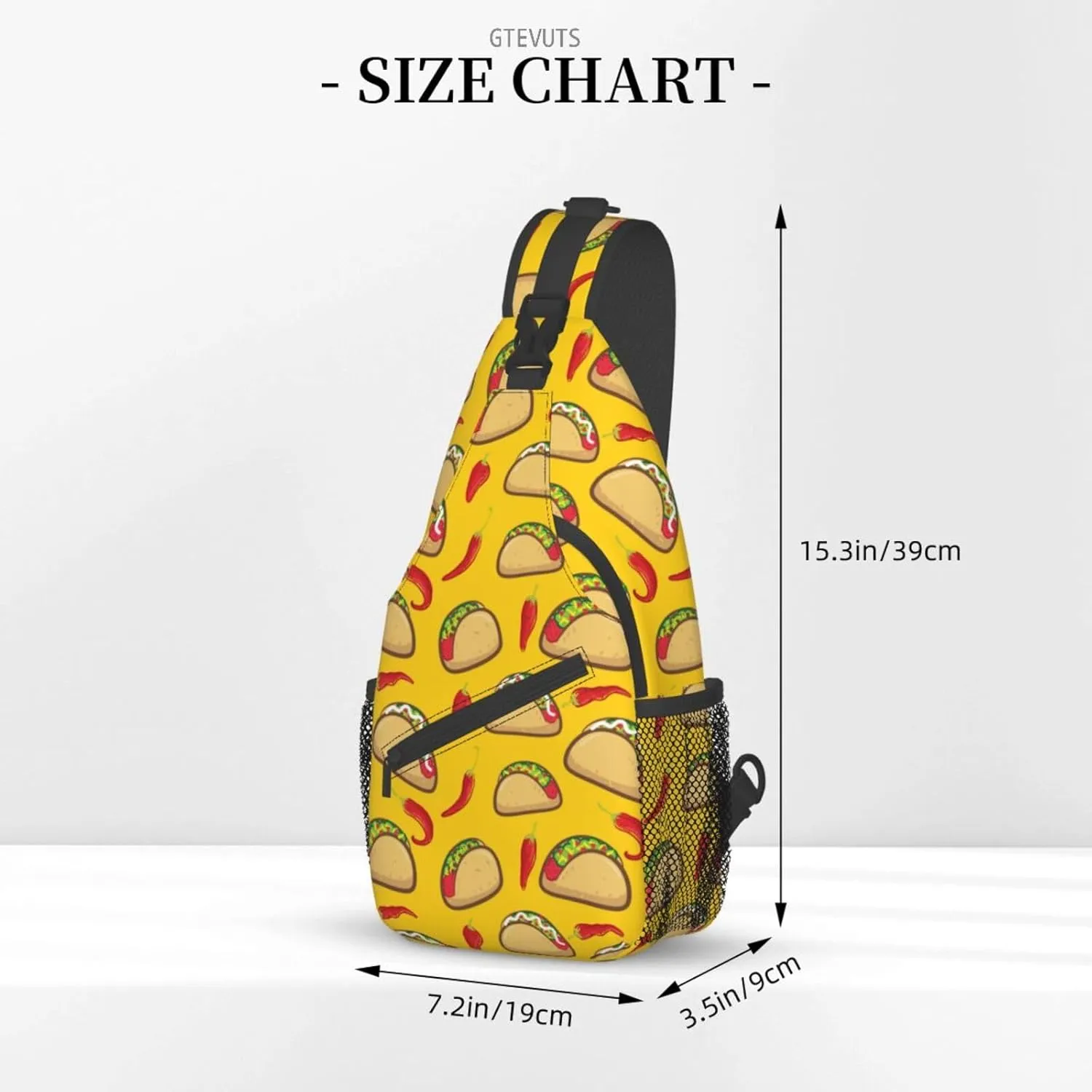 Taco Sling Backpack Chest Bag Crossbody Shoulder Bag Gym Cycling Travel Hiking Daypack For Men Women