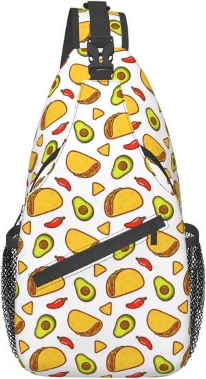 Taco Sling Backpack Chest Bag Crossbody Shoulder Bag Gym Cycling Travel Hiking Daypack For Men Women