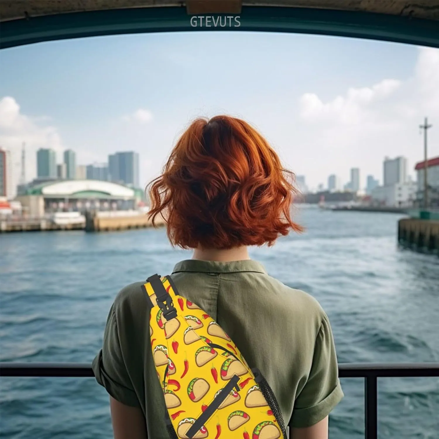 Taco Sling Backpack Chest Bag Crossbody Shoulder Bag Gym Cycling Travel Hiking Daypack For Men Women