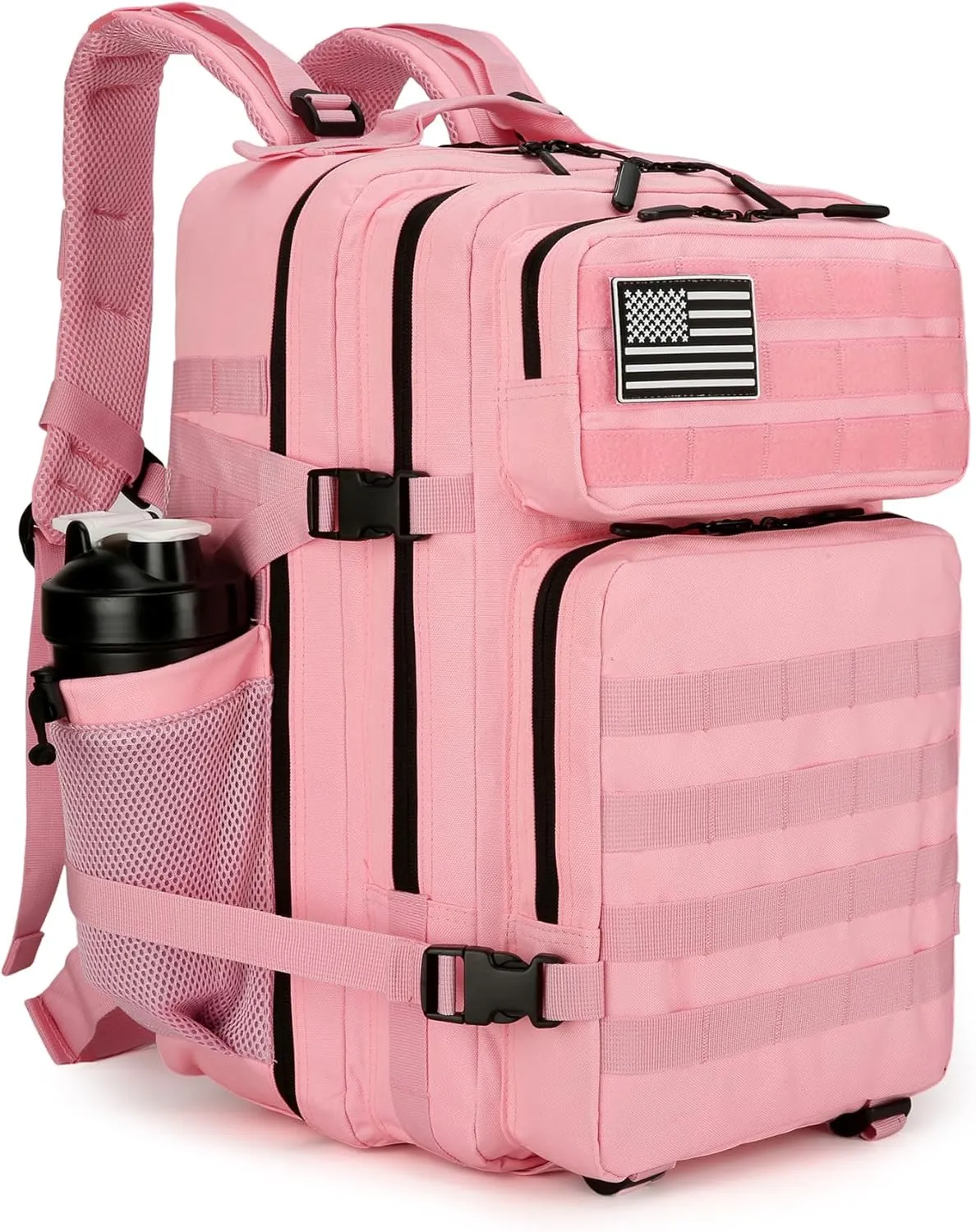 Tactical Backpack for Women Military Backpack 3 Days Outdoor Pack Bug Out Bag Water Resistant and Heavy Duty Hiking Treeking Rucksack -Pink